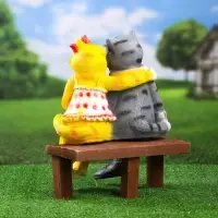 Садовая фигура из полистоуна &laquo;Коты на лавке&raquo;, 40&times;18&times;40 см