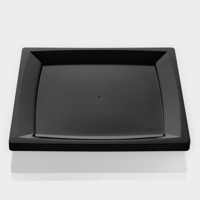 Тарелка пластиковая одноразовая, 17,2×17,2 см, квадратная, плоская, МИКС