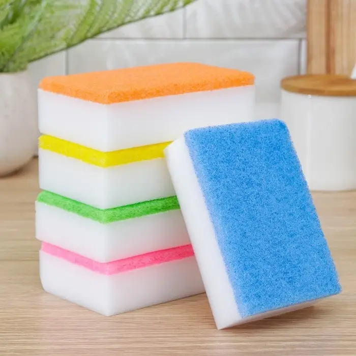 Губка меламиновая для удаления пятен, с абразивным слоем, 11×7×3 см, МИКС Губка меламиновая для удаления пятен, с абразивным слоем, 11×7×3 см, МИКС