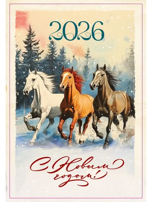 Календарь 2026 на пружине без ригеля «С Новым годом» Календарь 2026 на пружине без ригеля «С Новым годом»