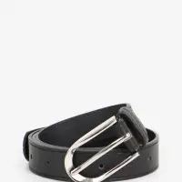 Ремень женский, 110&times;2.8 см, овальная пряжка металл, серебристая, чёрный