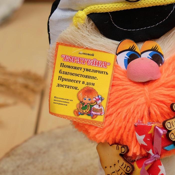 Оберег-домовой Оберег-домовой "Богатейка в фуражке", 19х12х5 см, микс
