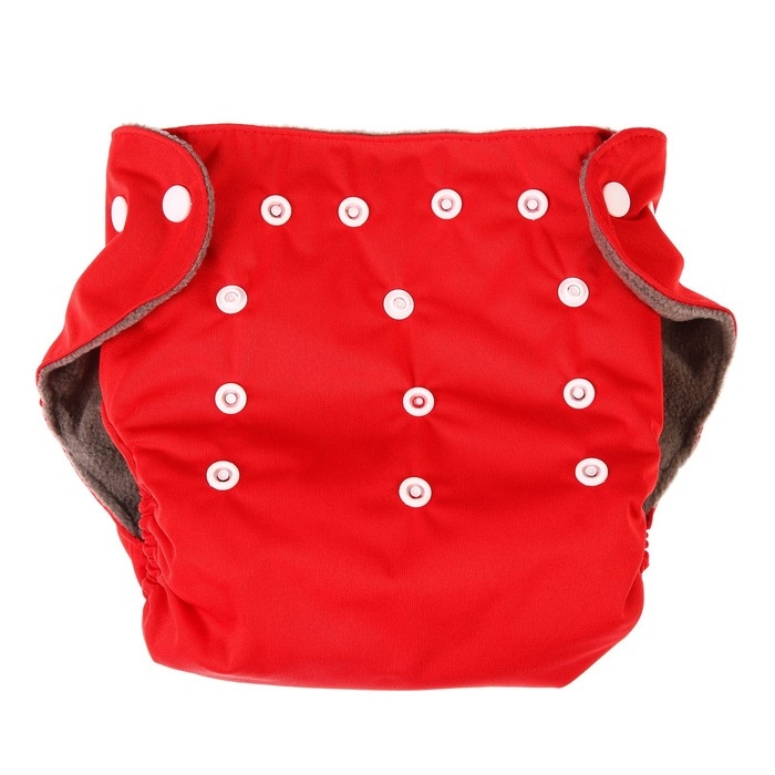 Многоразовый подгузник, угольно-бамбуковая ткань, 3-15 кг, цвет красный, Крошка Я