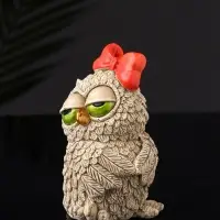 Набор фигурок &laquo;4 совы на подносе&raquo;, 23.5&times;13&times;10 см, бежевый