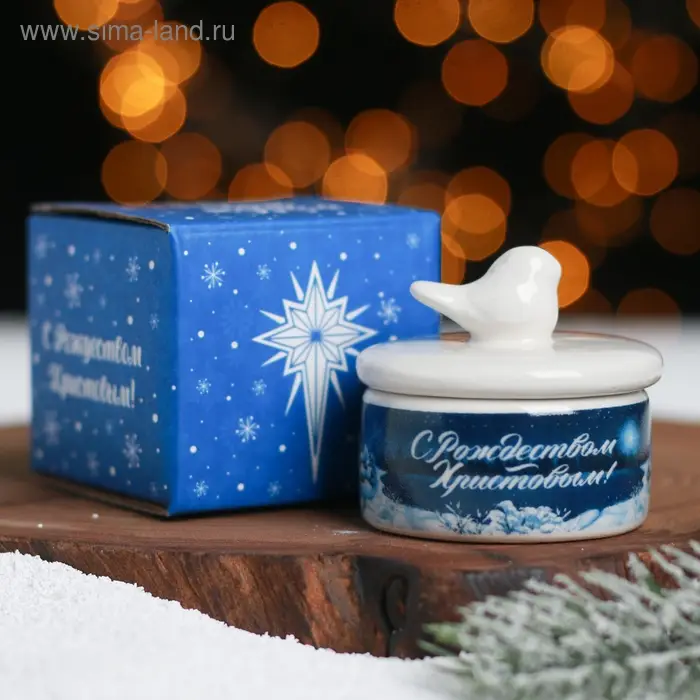 Шкатулка новогодняя «Рождественская ночь», 5.7 х 5 см Шкатулка новогодняя «Рождественская ночь», 5.7 х 5 см