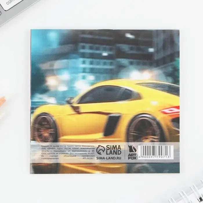 Блокнот 10х10, 16 листов МИКС &laquo;Машины&raquo;