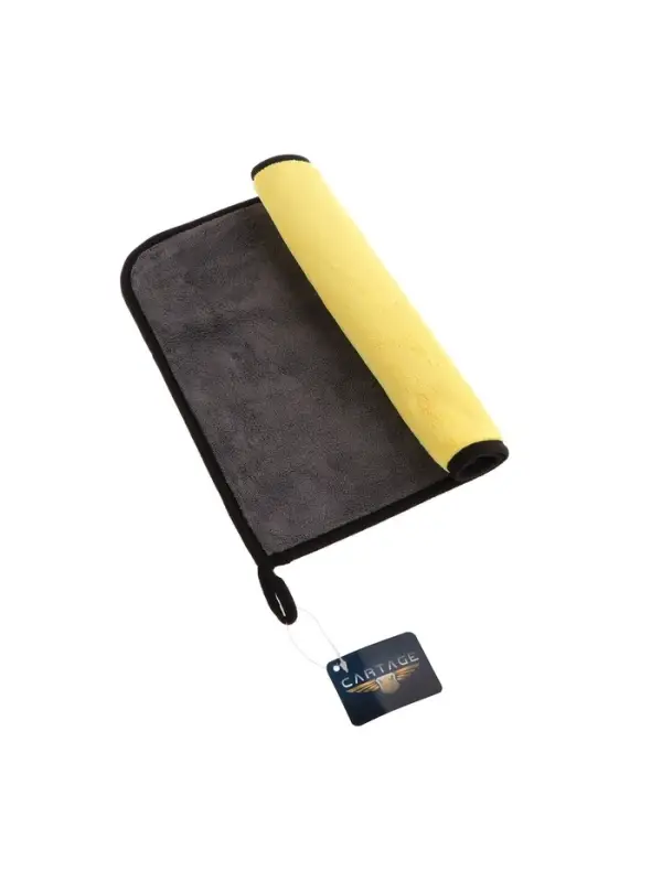 Тряпка для мытья автомобиля CARTAGE, микрофибра, 800 г/м&sup2;, 30&times;40 cм, желто-серая