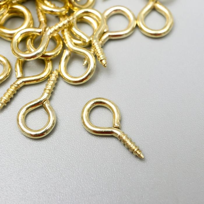 Винт-глазок для крепления картин, фоторам золото (набор 100 шт) 1,4х0,7 см Винт-глазок для крепления картин, фоторам золото (набор 100 шт) 1,4х0,7 см