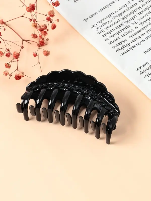 Крабик для волос &laquo;Бель&raquo;, косичка, 10 см, чёрный