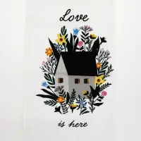 Набор с крем-мёдом, чаем и полотенцем в коробке "Весенний паттерн"