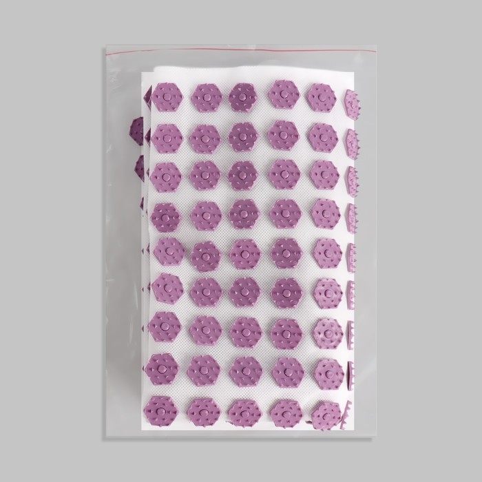 Ипликатор-коврик, основа спанбонд, 360 модулей, 56 × 62 см, цвет белый/лавандовый