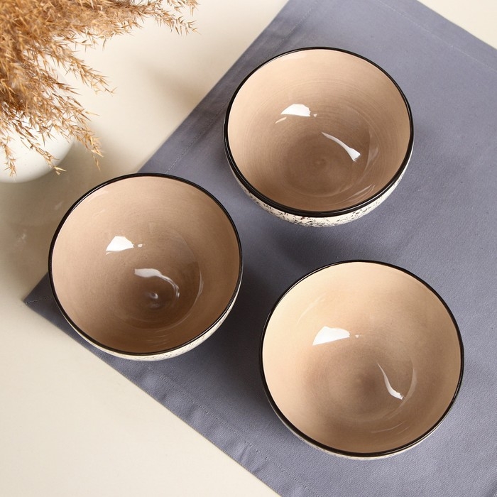 Набор посуды  Набор посуды "Салатный", керамика, серый, 3 шт:700 мл, 1 сорт, Иран