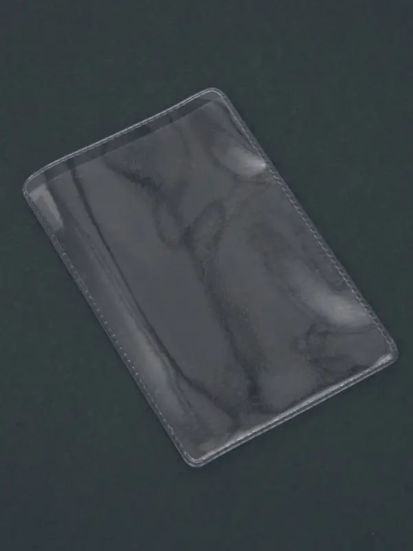 Обложка для проездного, вмещает 2 карты, 50 шт., 250 мкн, прозрачная Обложка для проездного, вмещает 2 карты, 50 шт., 250 мкн, прозрачная