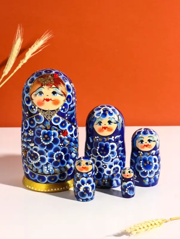 Матрёшка дерево &laquo;Зина&raquo;, 5-ти кукольная, 18 см, ручная работа, МИКС