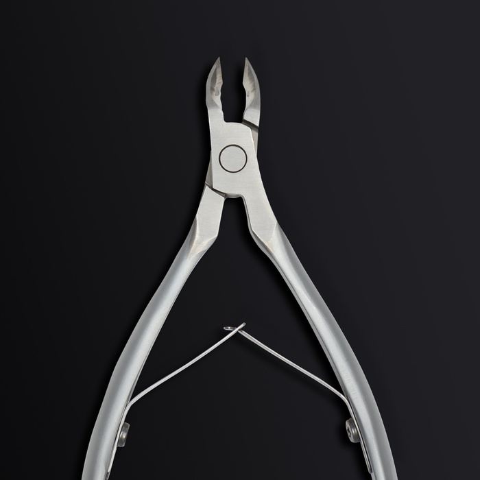Кусачки маникюрные для кутикулы «Premium satin», матовые, двойная пружина, 12 см, длина лезвия - 6 мм, цвет серебристый