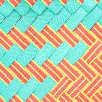 Сумка плетёная, 30&times;15&times;35 см, пластик, бирюзово-жёлтая