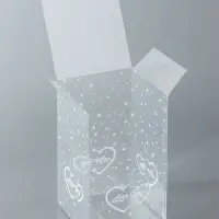 Складная прозрачная коробка из PVC, для упаковки подарков, LOVE YOU, 11&times;11&times;18 см