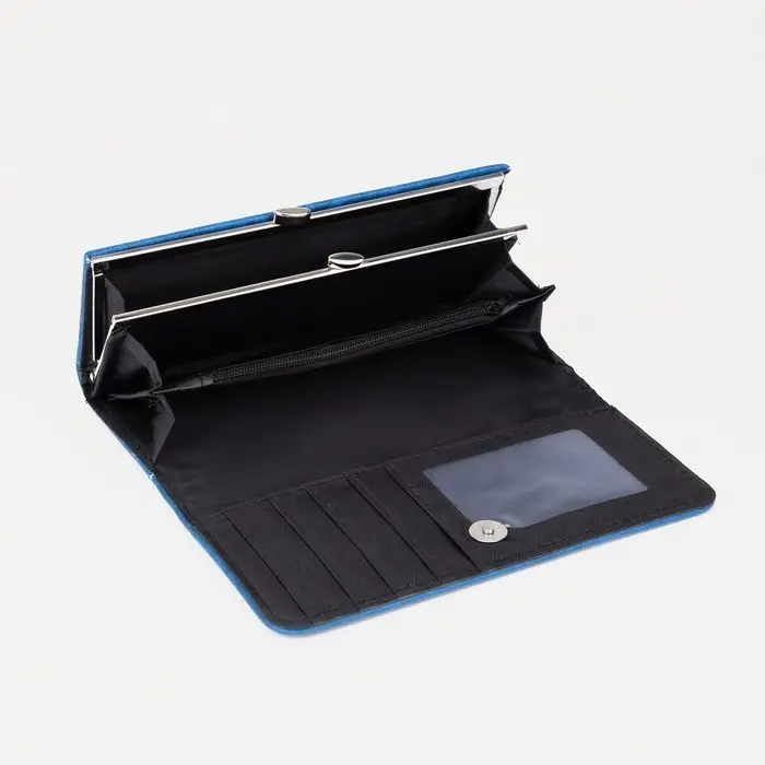 Кошелёк женский на магните, цвет синий