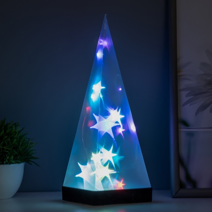Ночник Ночник "Звездная пирамида" LED RGB от батареек 3ААА USB 9х9х26.5см
