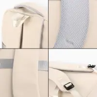 Рюкзак школьный, &laquo;Уставший кот&raquo;, 5 карманов, 2 отделения, 31&times;13.5&times;45 см, сливочный