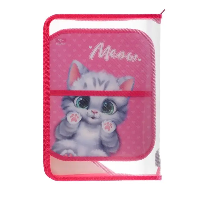 Папка для труда, А4, пластиковая, 23&times;32.5&times;2.5 см &laquo;Котик&raquo;