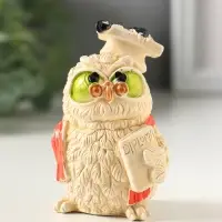 Фигурка гипс &laquo;Сова с дипломом&raquo;, слоновая кость, 8&times;5 см