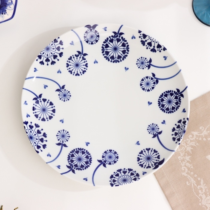 Тарелка Тарелка "Романс одуванчик", д-270мм, нео гжель