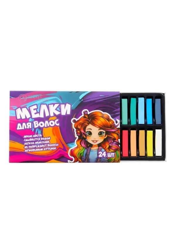 Мелки для волос, 24 шт.