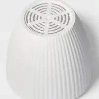 Горшок для цветов Ribbed, 1 л, d=15 см, h=13 см, пластиковый, с поддоном, белый