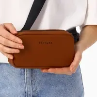 Сумка женская кросс-боди TEXTURA на молнии, 19&times;6&times;10.5 см, рыжая