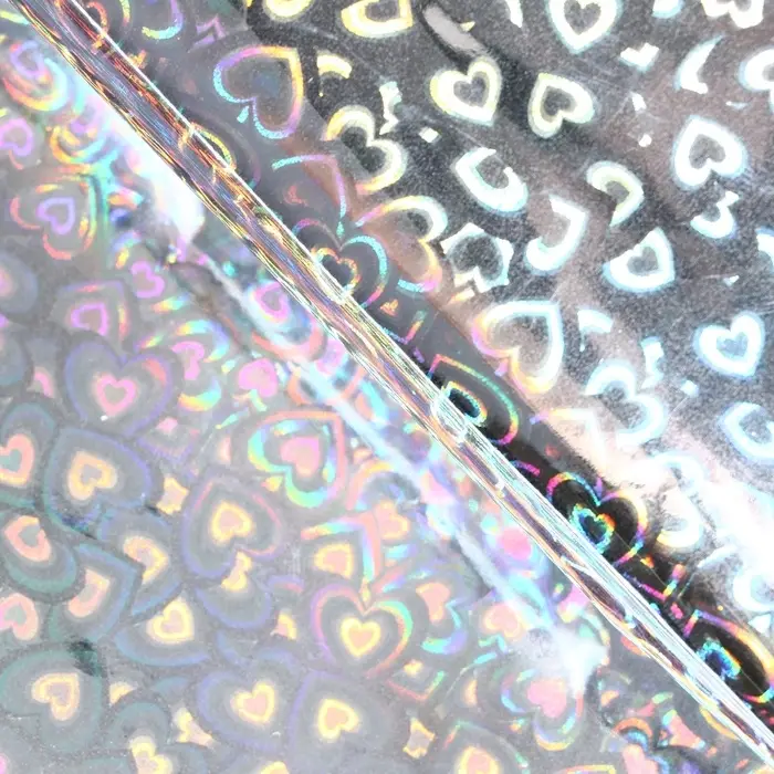 Пленка голографическая, «Сердечки», красная, 70 см × 1 м