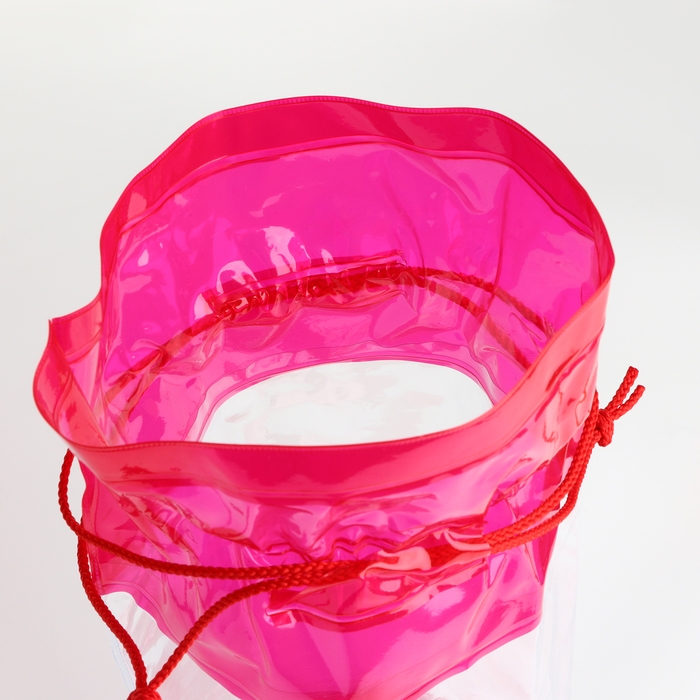 Косметичка на шнуре, цвет прозрачный/красный Косметичка на шнуре, цвет прозрачный/красный