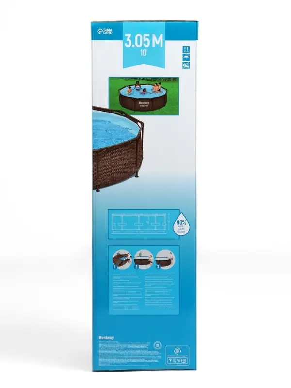 Бассейн каркасный Steel Pro, 305&times;76 см, круглый, цвет ротанг, 561JE Bestway