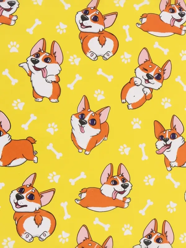 Бумага упаковочная глянцевая &laquo;Корги&raquo;, 70&times;100 см