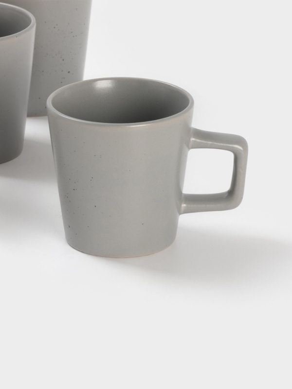 Набор кружек 4 шт Доляна 20х2 см "Гранит" белый в крапинку