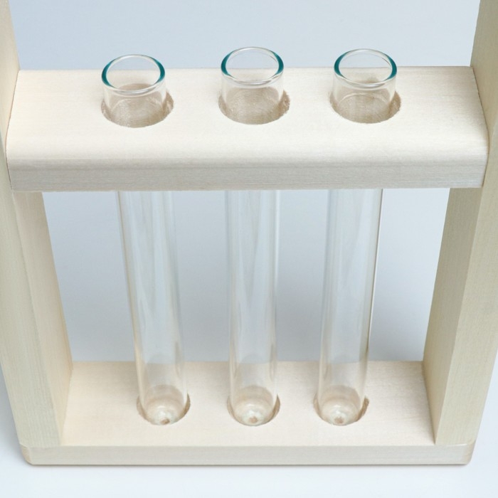 Кашпо деревянное 46×15×4 см с 3 колбами 15 см  Кашпо деревянное 46×15×4 см с 3 колбами 15 см "Рамка Экстра", ручка Дарим Красиво