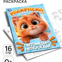 Раскраска &laquo;Питомцы-непоседы&raquo; 214&times;290 мм.,16 стр