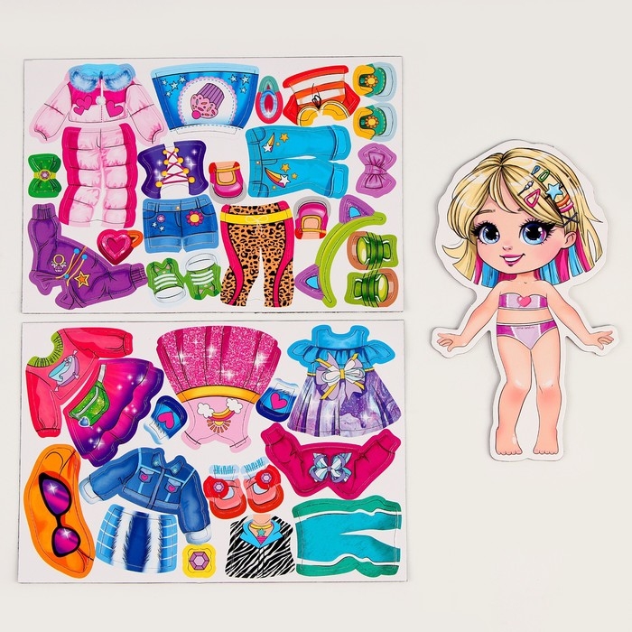 Магнитная игра одевашка «Милая девчонка» Магнитная игра одевашка «Милая девчонка»