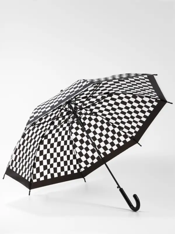 Зонт - трость полуавтоматический &laquo;Клетка&raquo;, 8 спиц, R=47/55 см, d=94 см, МИКС