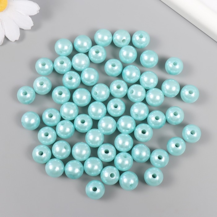 Набор бусин "Жемчуг" d 12 мм, 250 гр, голубой