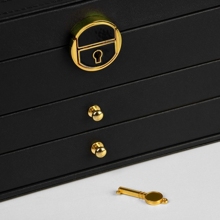 Подставка для украшений Queen fair «Шкатулка» 3 яруса, 23×17×13 см, цвет чёрный Подставка для украшений Queen fair «Шкатулка» 3 яруса, 23×17×13 см, цвет чёрный