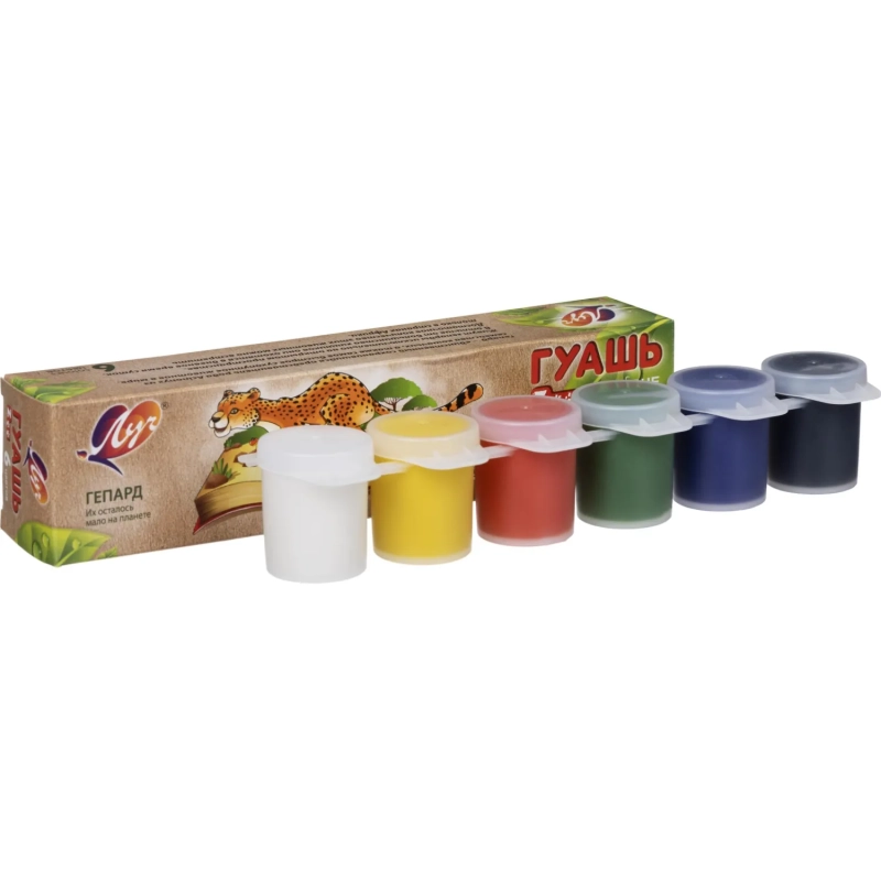 Гуашь 6цв,15мл,Луч Zoo,блок тара