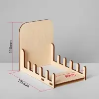 Подставка под открытки 5 ячеек, 9&times;13.5&times;11 см, низкая, толщина 3 мм, цвет бежевый