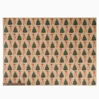 Бумага упаковочная бурый крафт &laquo;Ёлки и банты&raquo;, 50 &times; 70 см