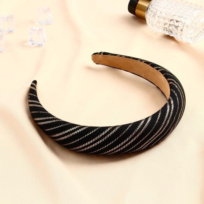 Ободок для волос Ободок для волос "Иветта" полосы, 3 см, чёрно-золотой