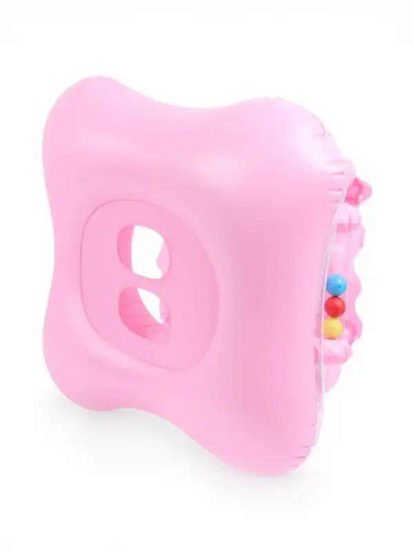 Круг для плавания детский с погремушкой 70 см, цвет розовый