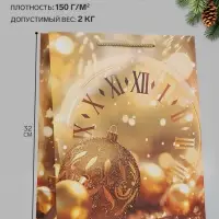 Пакет подарочный &laquo;Золотой праздник&raquo;, 26&times;12&times;32 см
