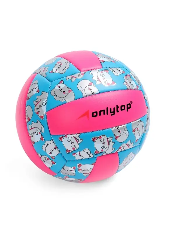 Волейбольный мяч ONLYTOP &laquo;Кошечка&raquo;, машинная сшивка, 18 панелей, р. 2, PVC