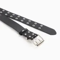 Ремень женский, 3.5&times;105 см, с люверсами, пряжка металл, чёрный