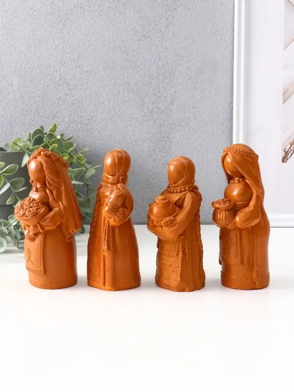 Набор фигур «Берегини», 4 шт., 13, 14 см, красная глина